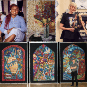 A collage of images from the first year of virtual craft cirlces